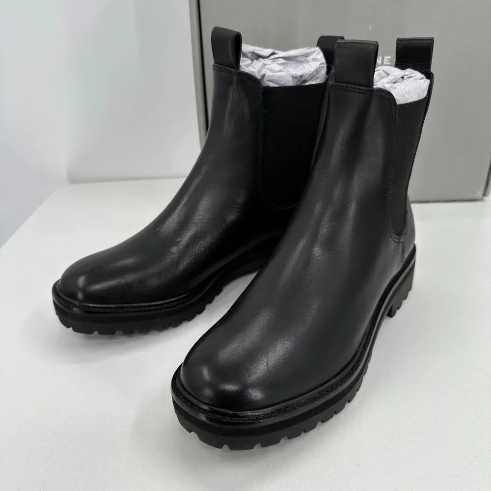 Everlane The Lug Chelsea Boot in Black sz 8.5 Women's Leather Ankle Chunky Sole - Picture 9 of 12